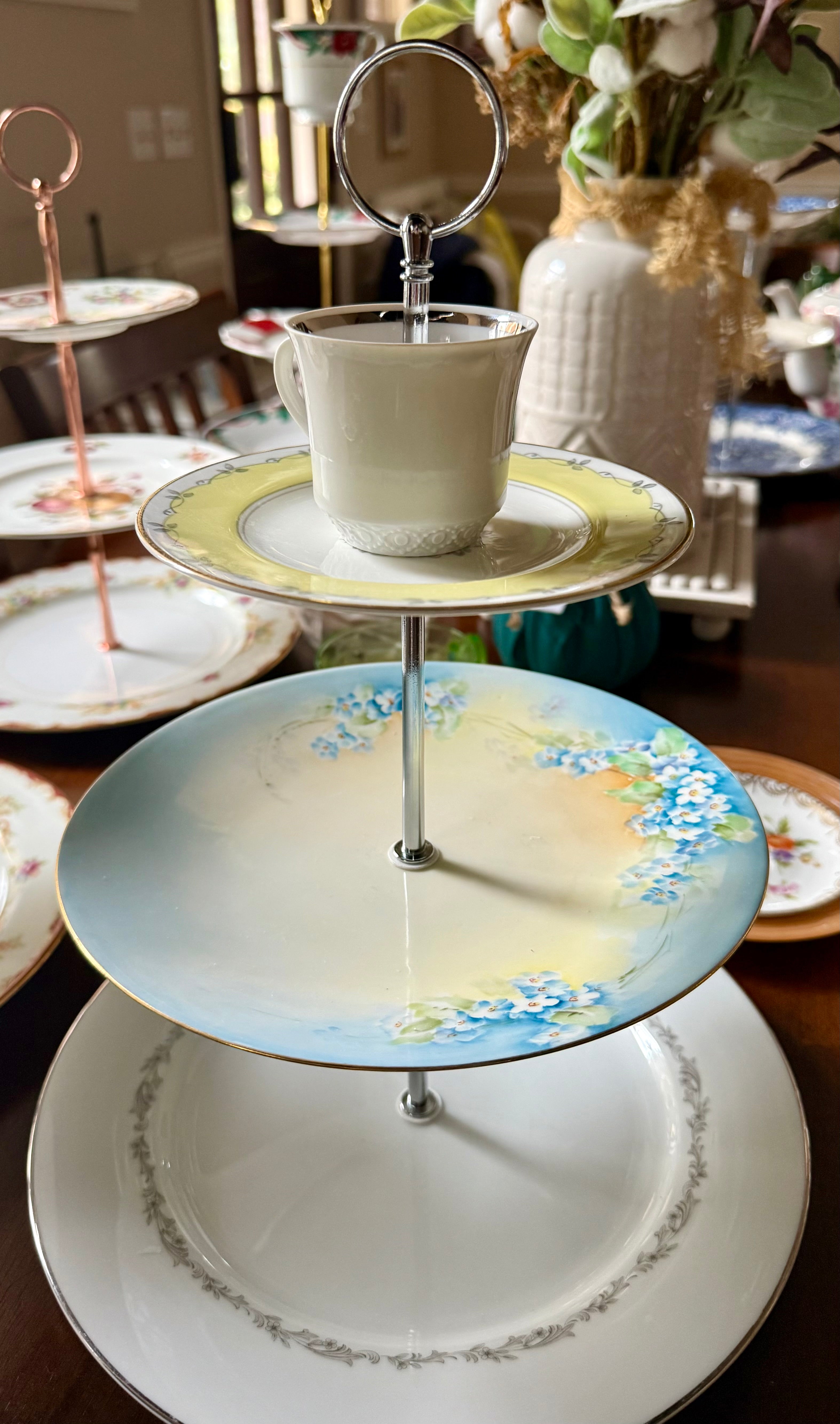 The Pastel Garden Teacup Four-Tier Stand