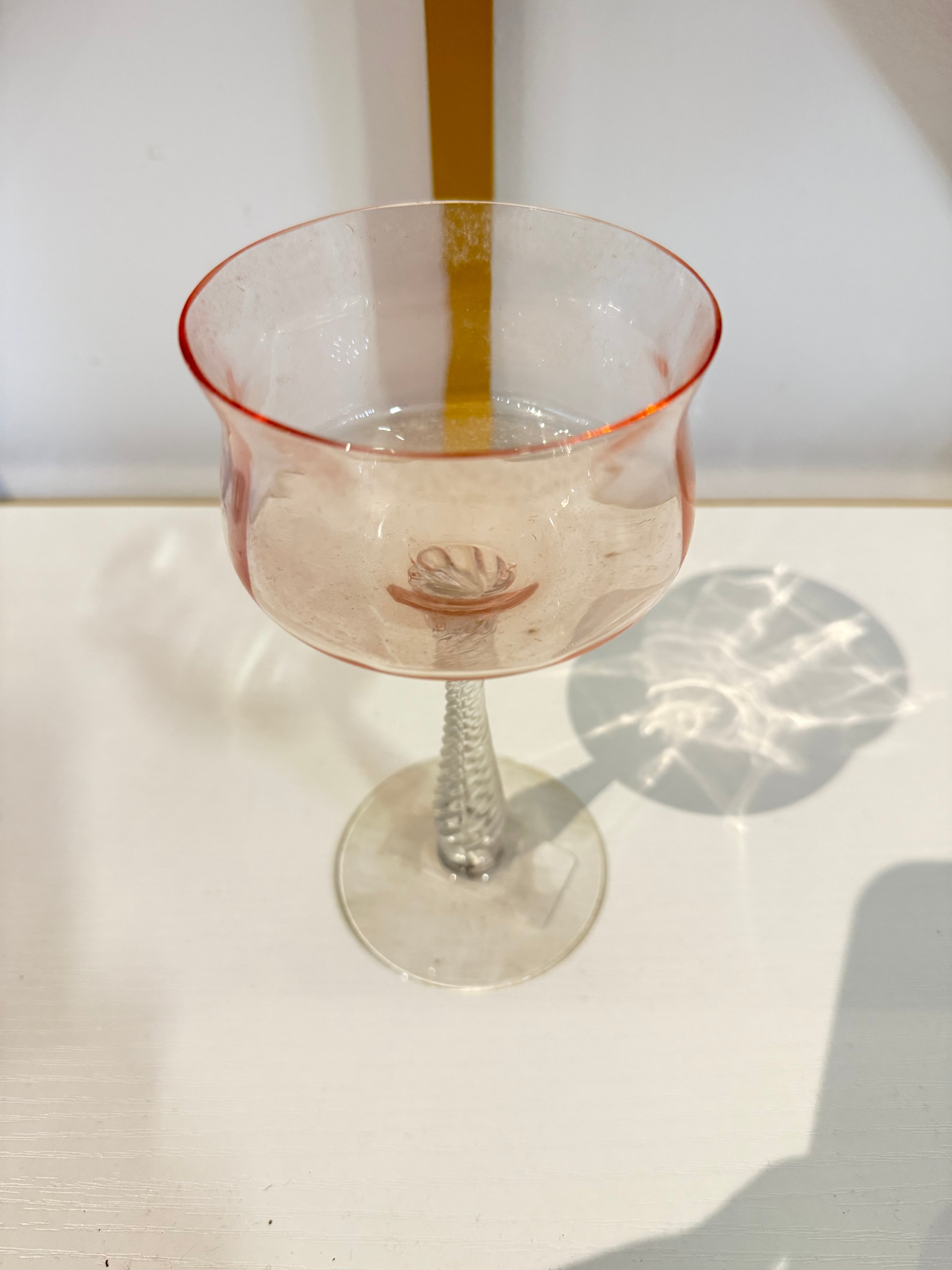 Rose-Tinted Stemmed Glass