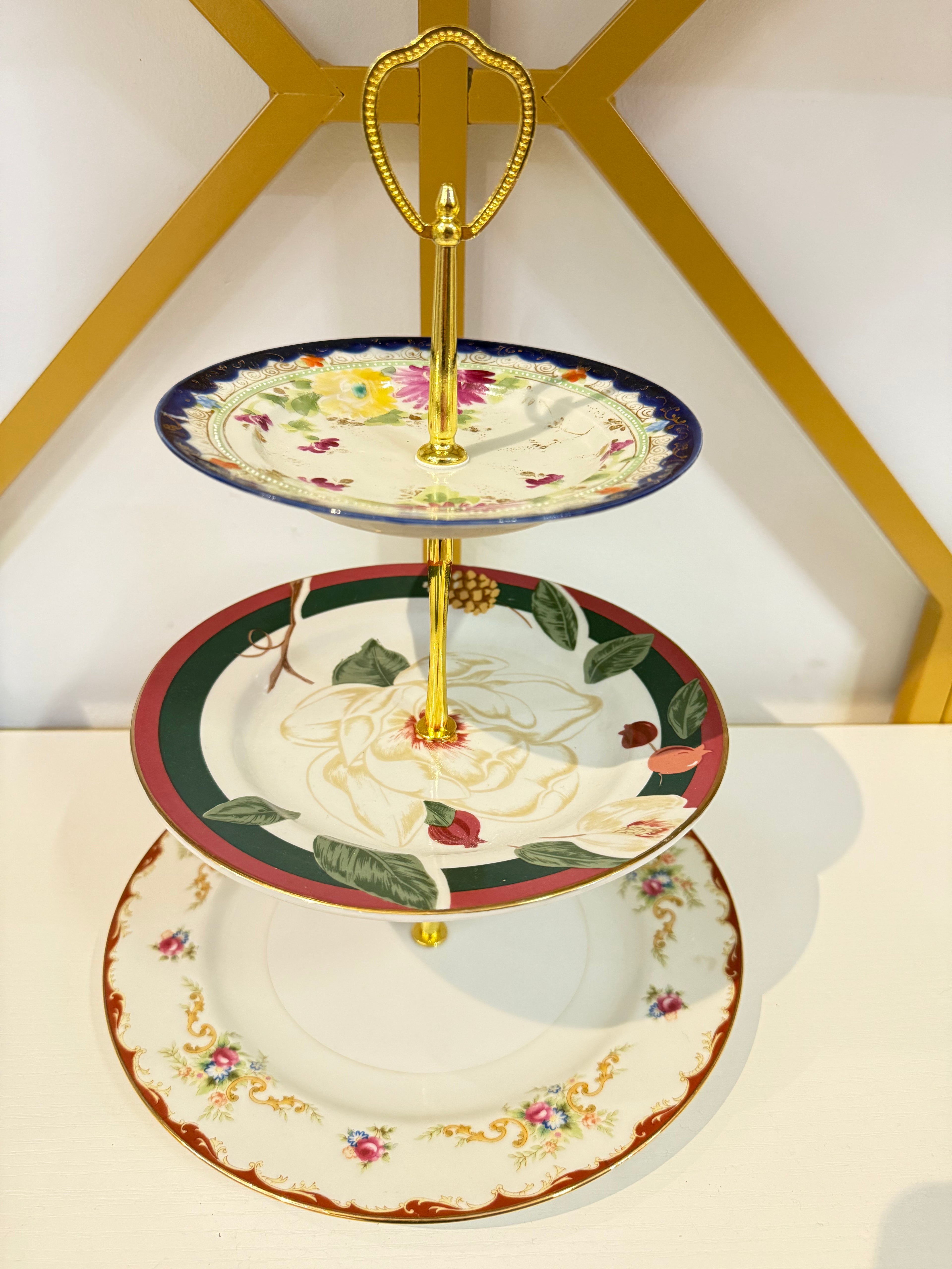 Burgundy & Blue Estate Three-Tier