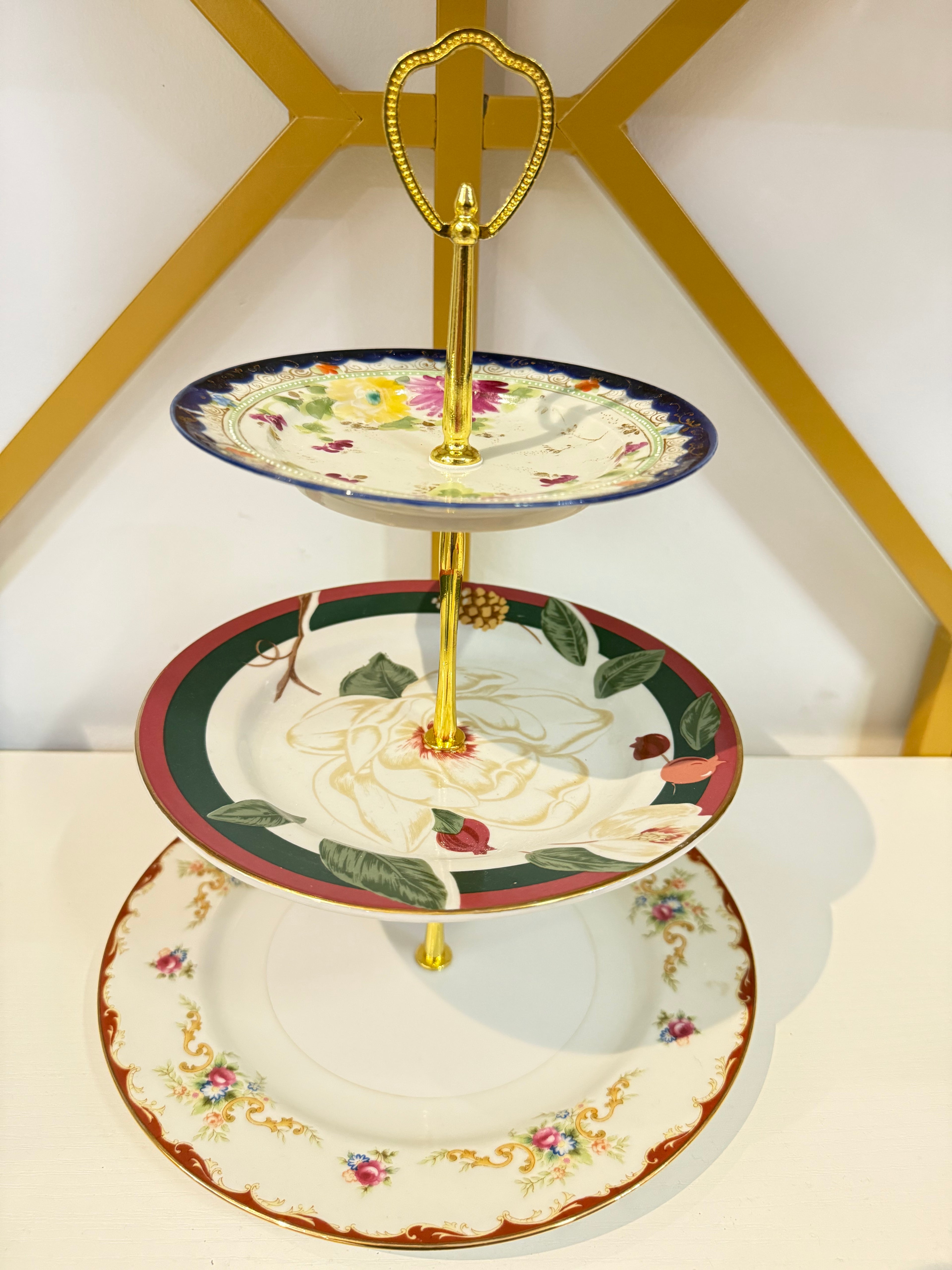 Burgundy & Blue Estate Three-Tier