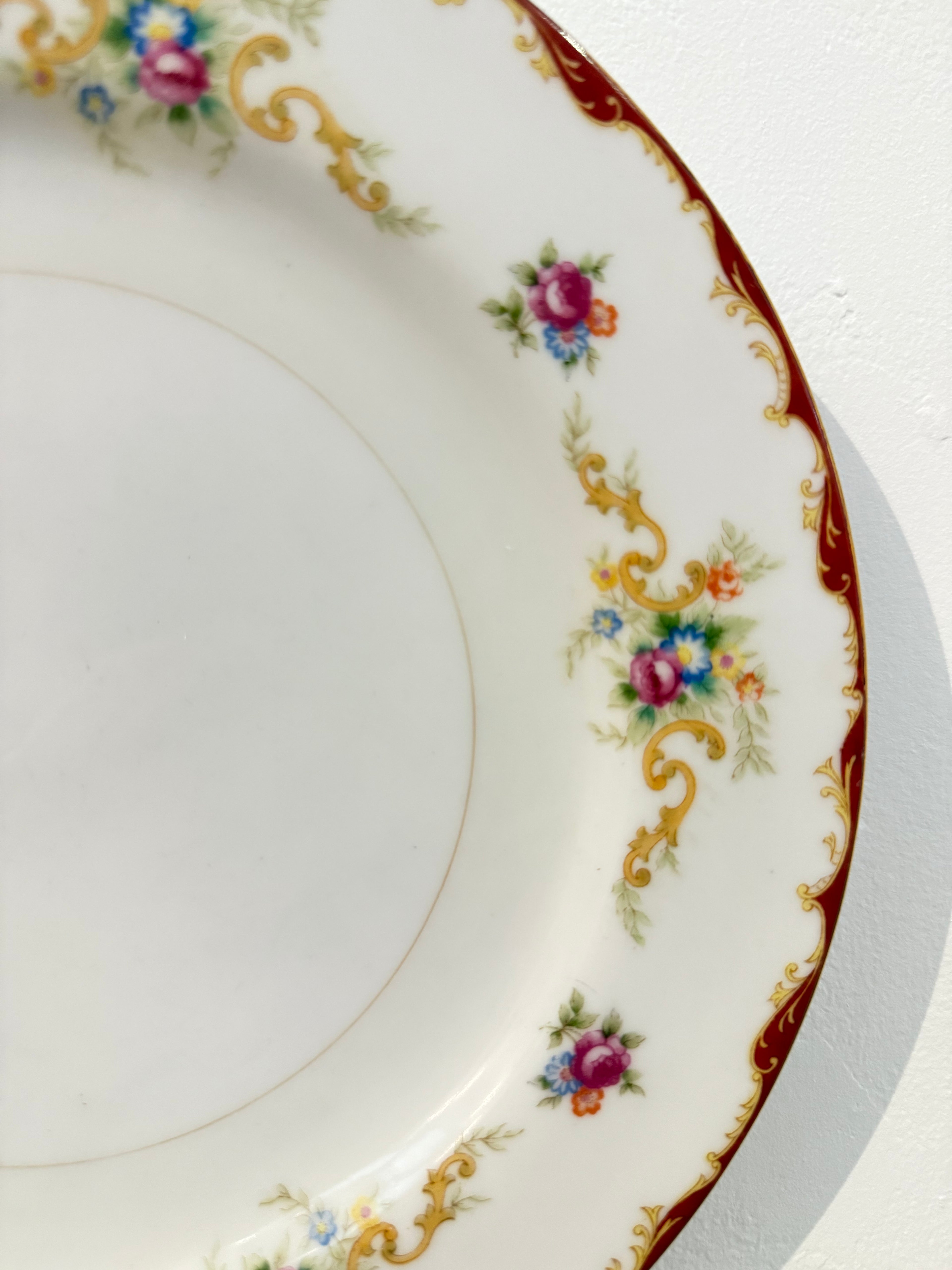 The Burgundy & Gold Estate Bread Plate