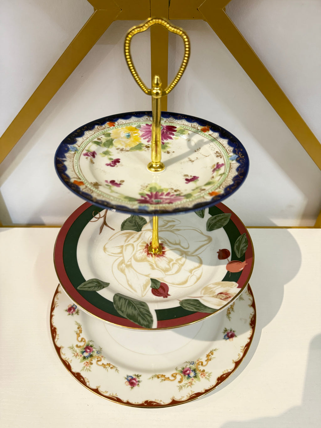 Burgundy & Blue Estate Three-Tier