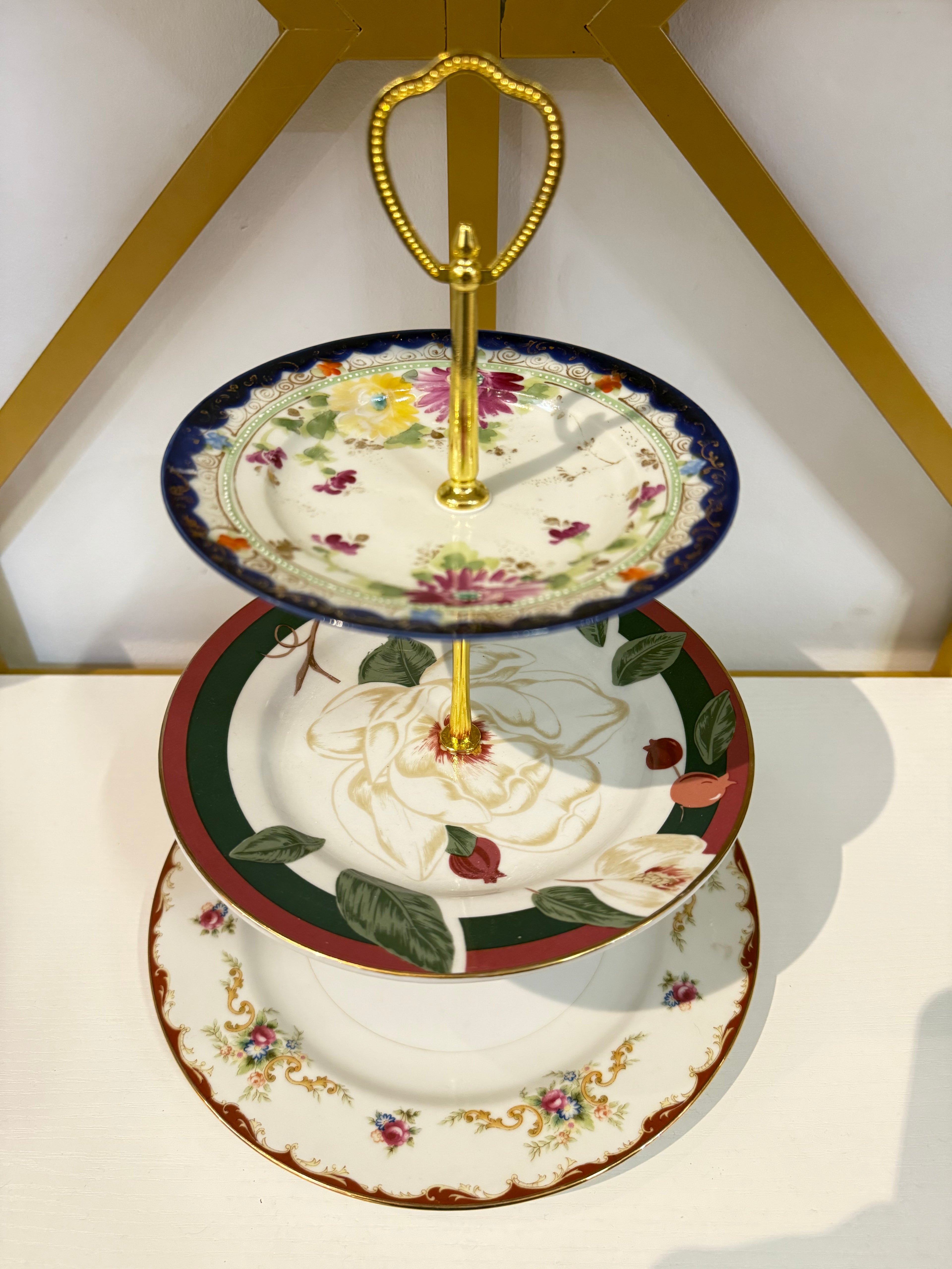 Burgundy & Blue Estate Three-Tier