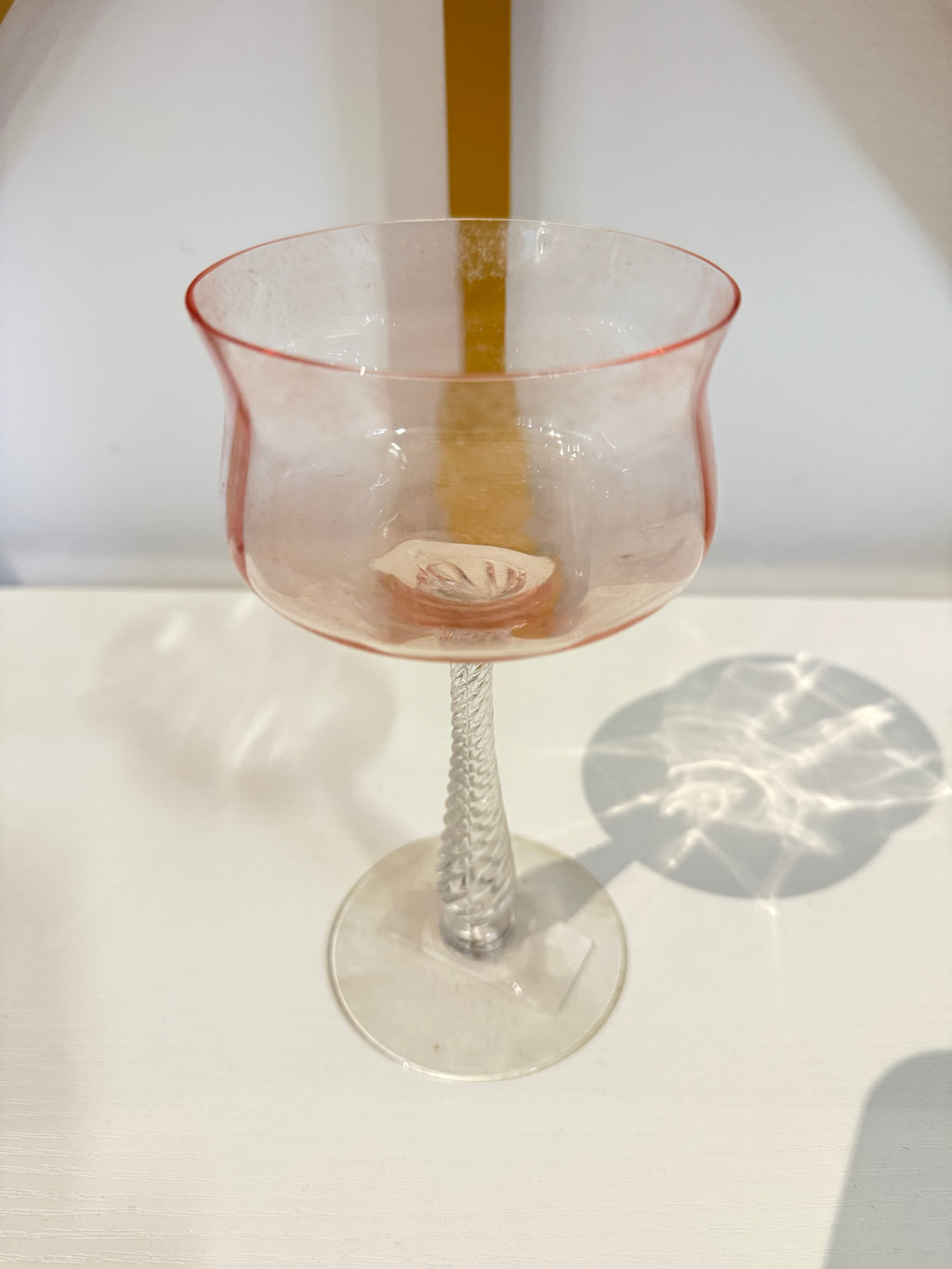 Rose-Tinted Stemmed Glass