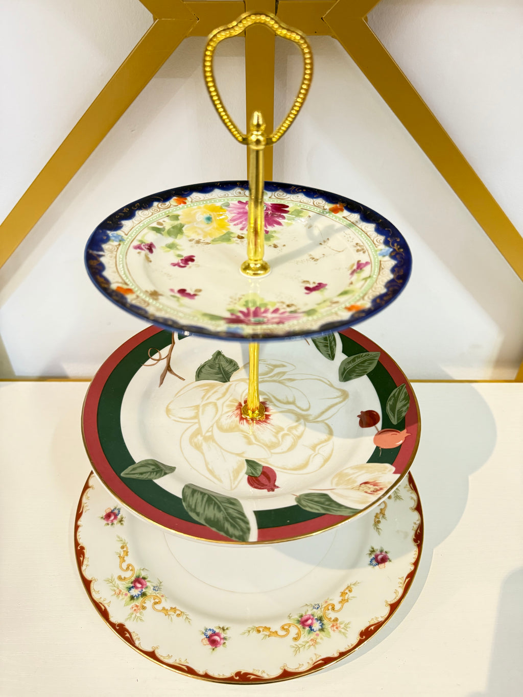 Burgundy & Blue Estate Three-Tier