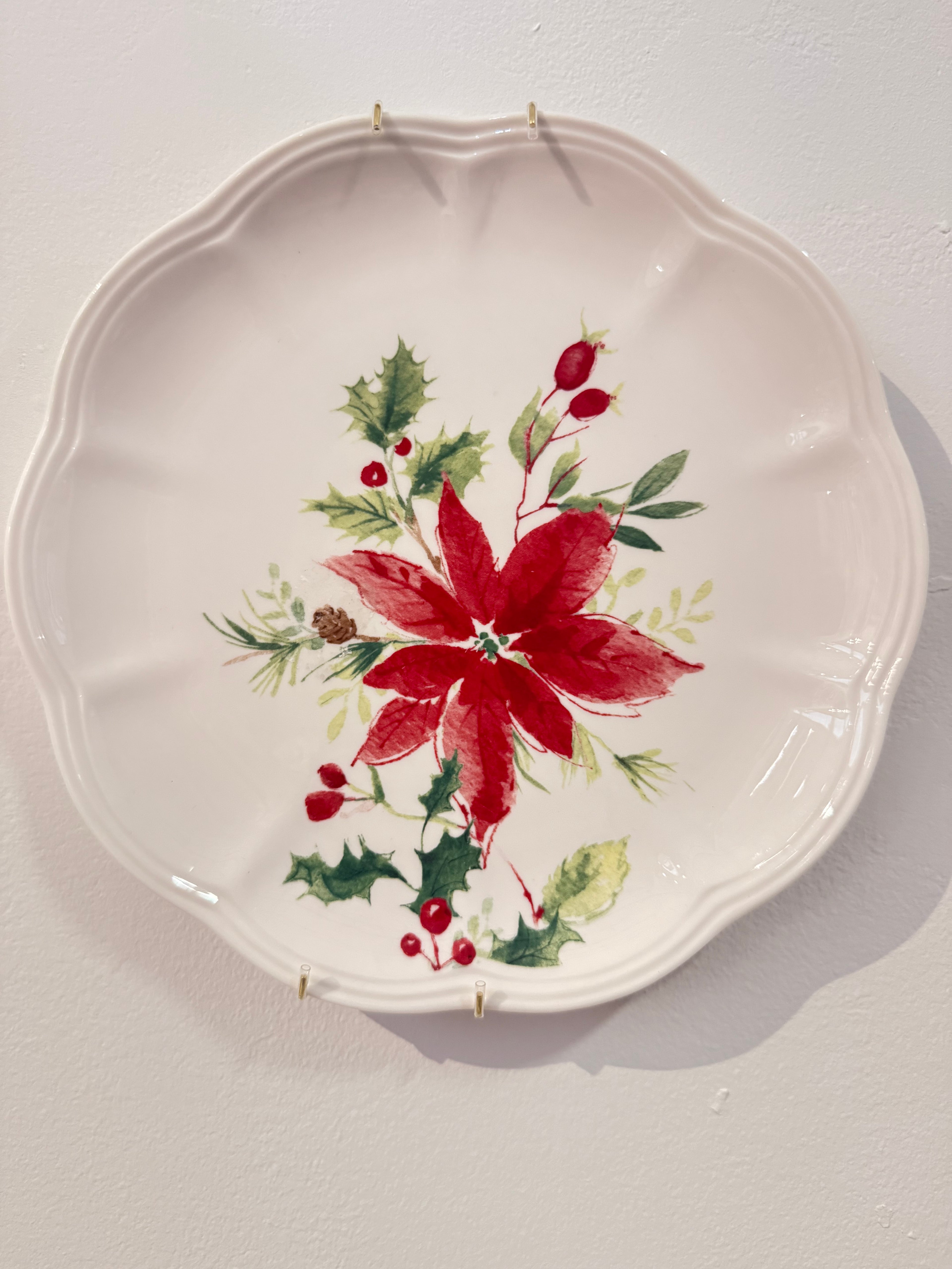 Painterly Poinsettia Salad Plate