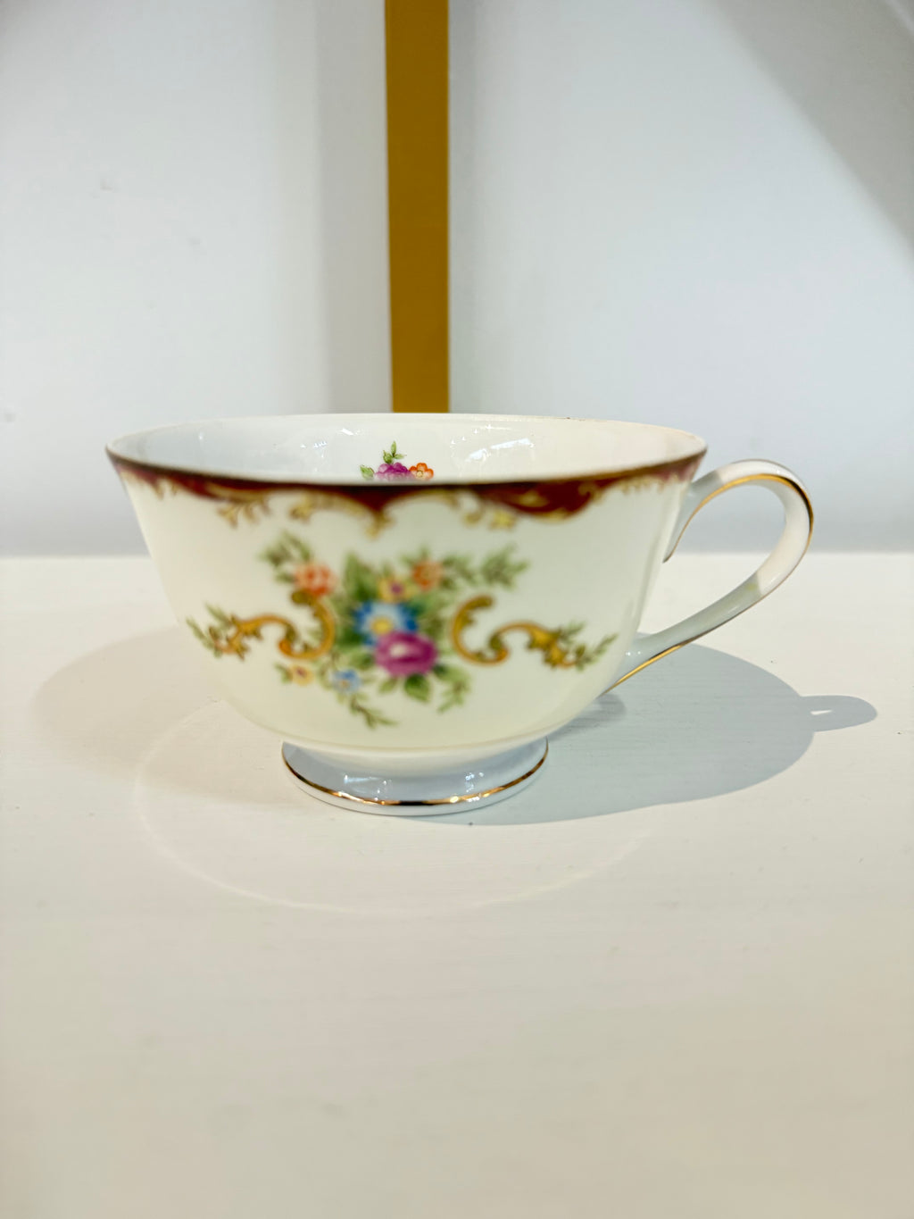 The Burgundy & Gold Estate Teacup