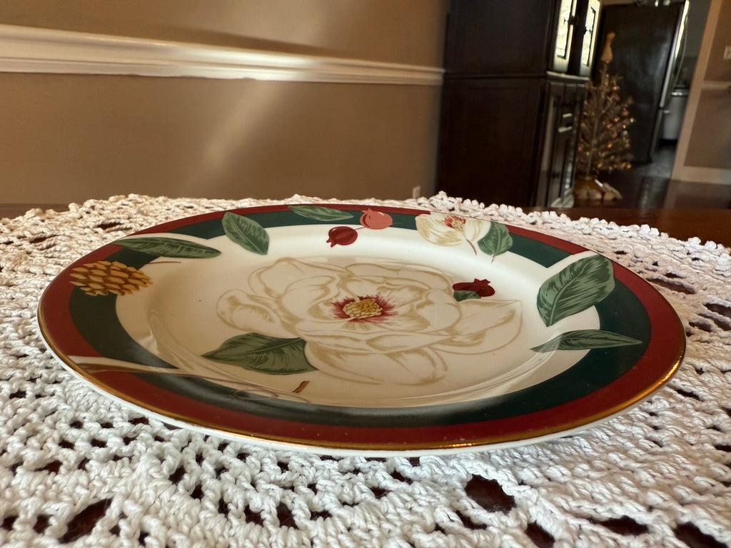 Steel Magnolia Harvest Rimmed Salad Plate