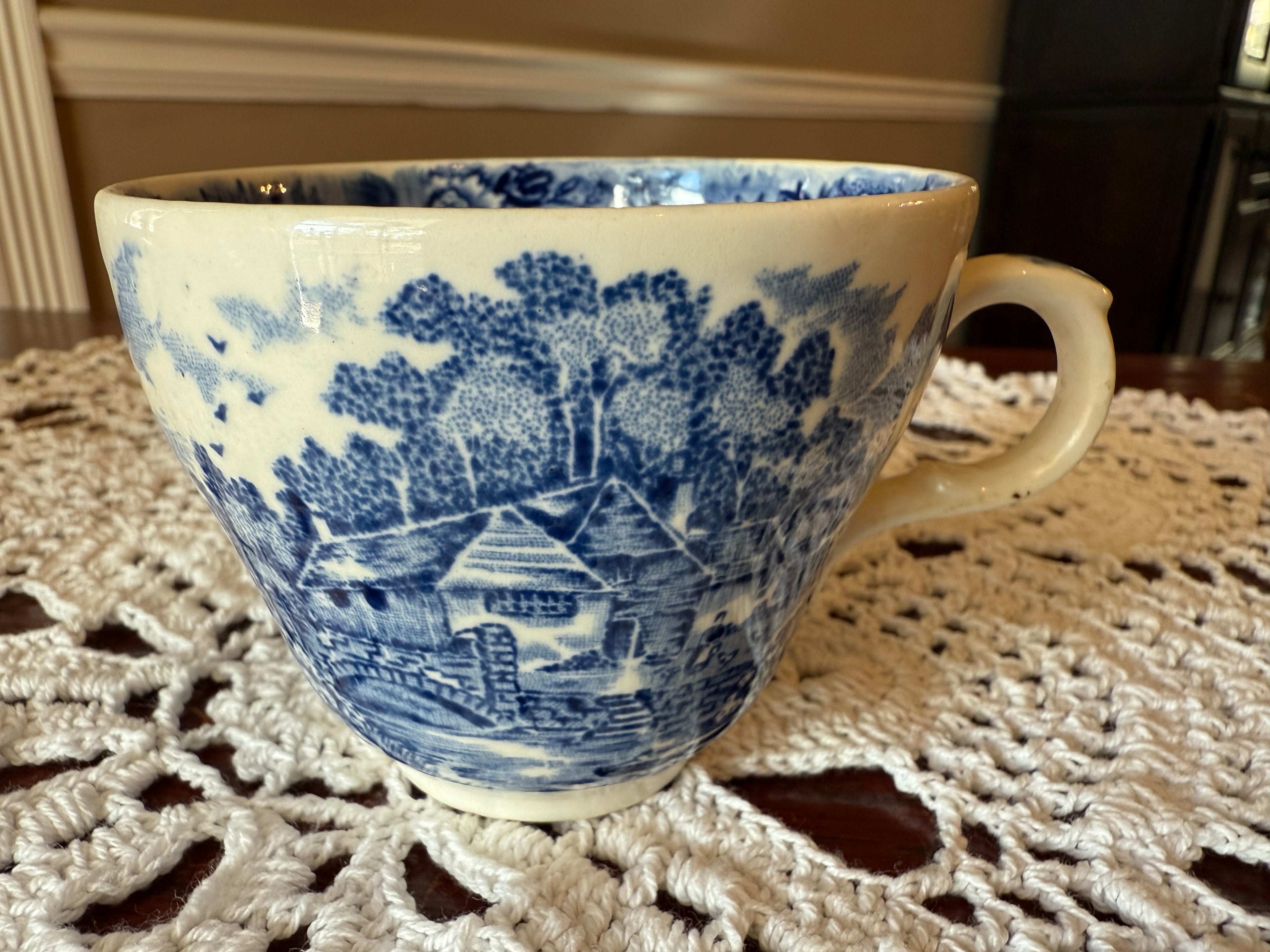 Blue Country Garden Teacup