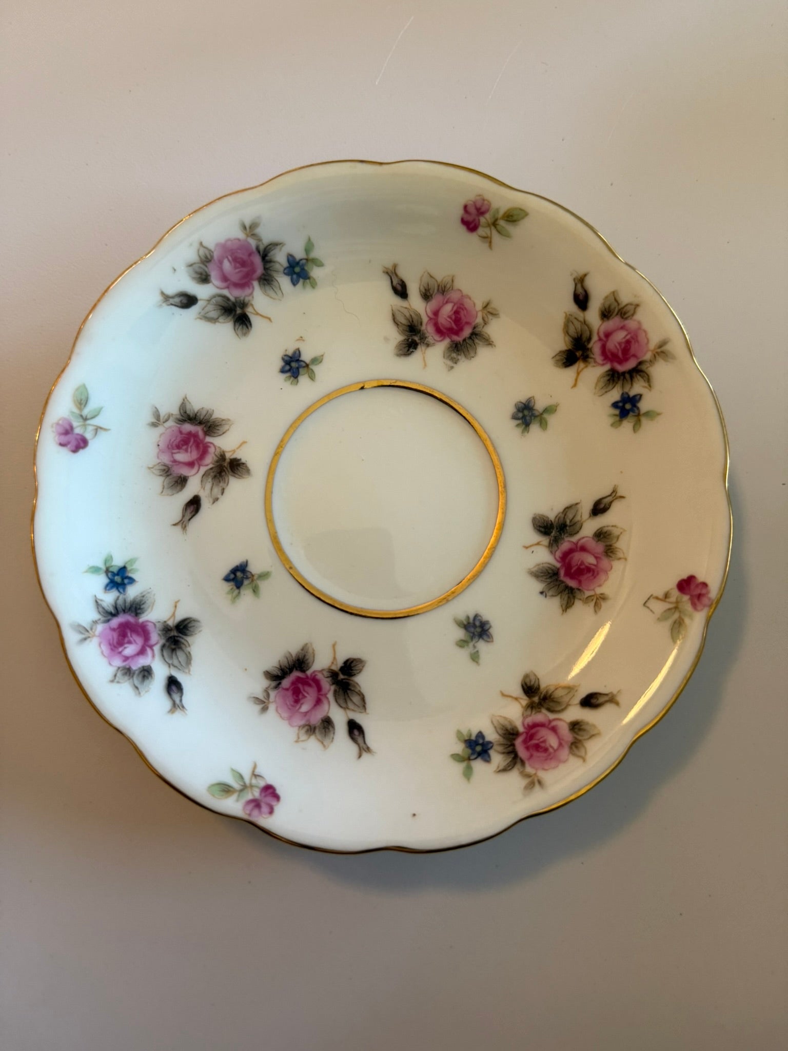 Rose Garden Whisper Embossed Saucer