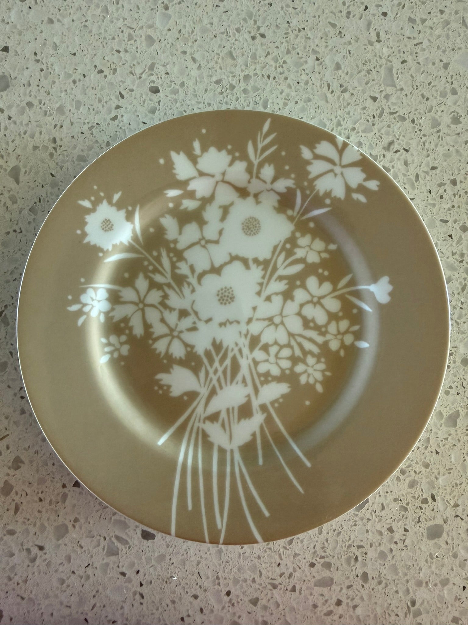 Sepia Toned Love Notes Silhouette Bread Plate