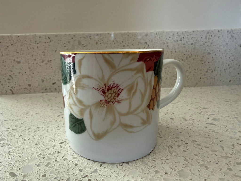 Steel Magnolia Harvest Rimmed Teacup